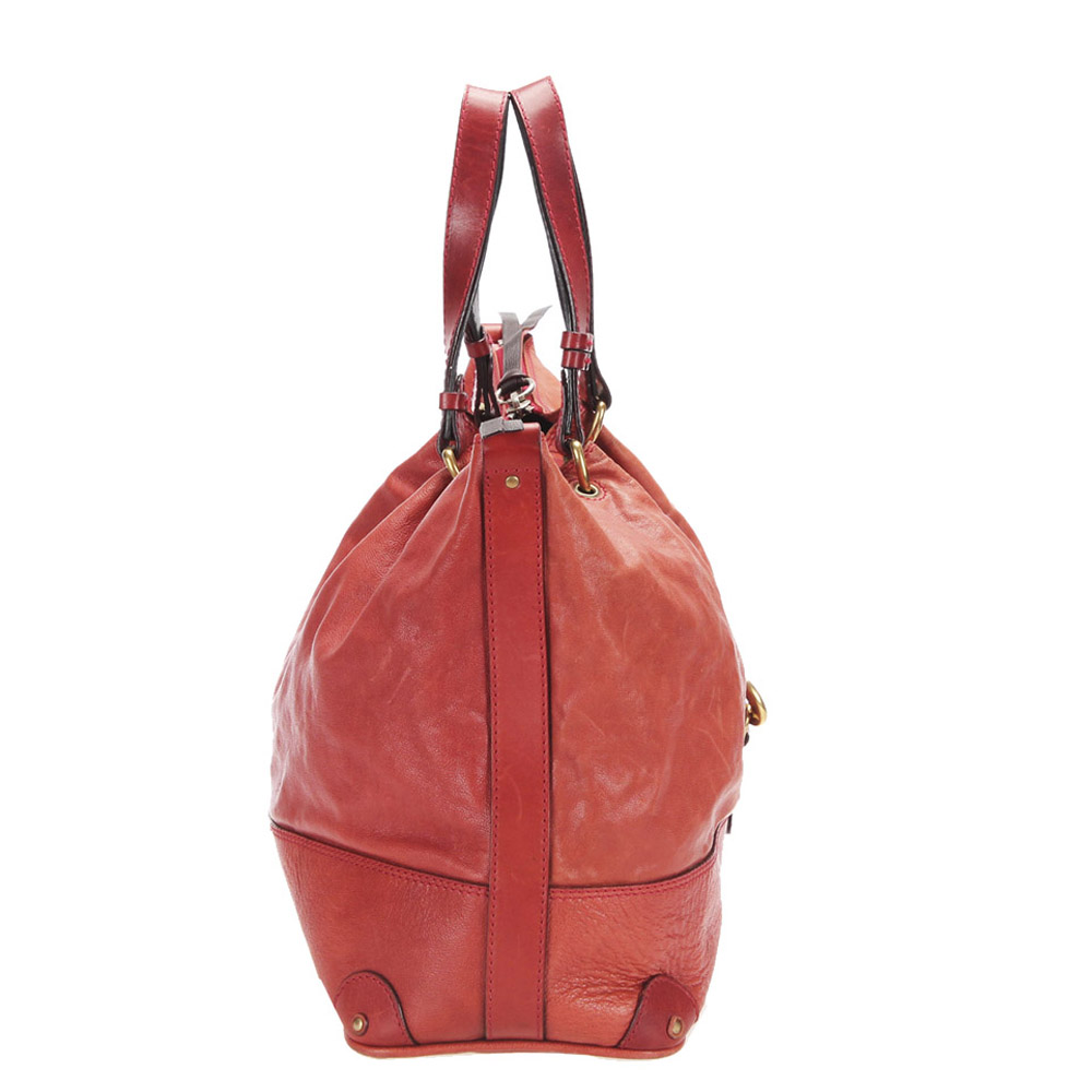 

Chloe Red Leather Kerala Equipped Tote Bag