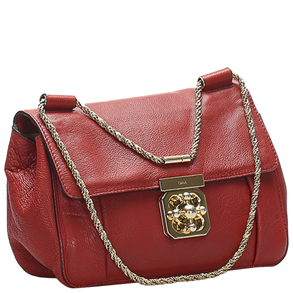

Chloe Red Leather Elsie Leather Crossbody Bag