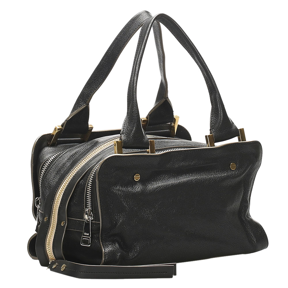 

Chloe Black Leather Dalston Satchel Bag