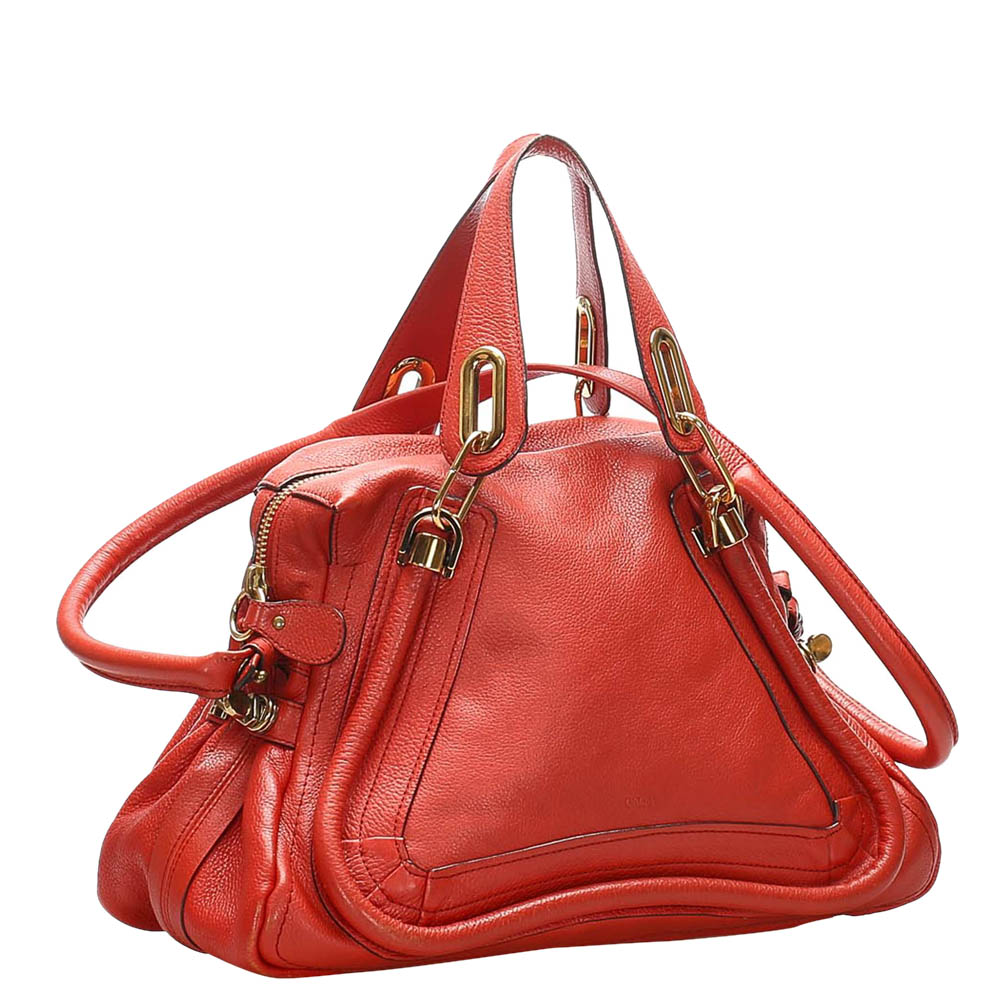 

Chloe Red Leather Paraty Satchel Bag