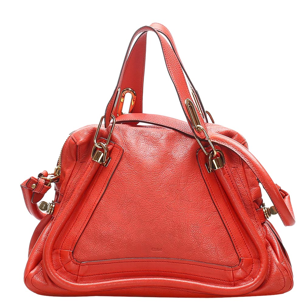 Pre-owned Chloé Red Leather Paraty Satchel Bag
