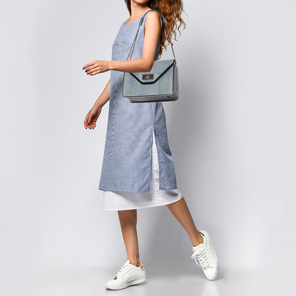 

Chloe Blue/Black Snakeskin And Leather Medium Sally Shoulder Bag