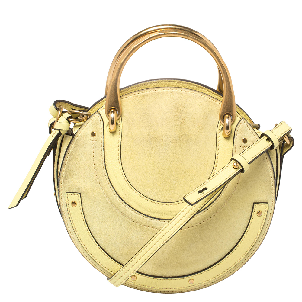 Pre-owned Chloé Yellow Leather And Suede Small Pixie Shoulder Bag