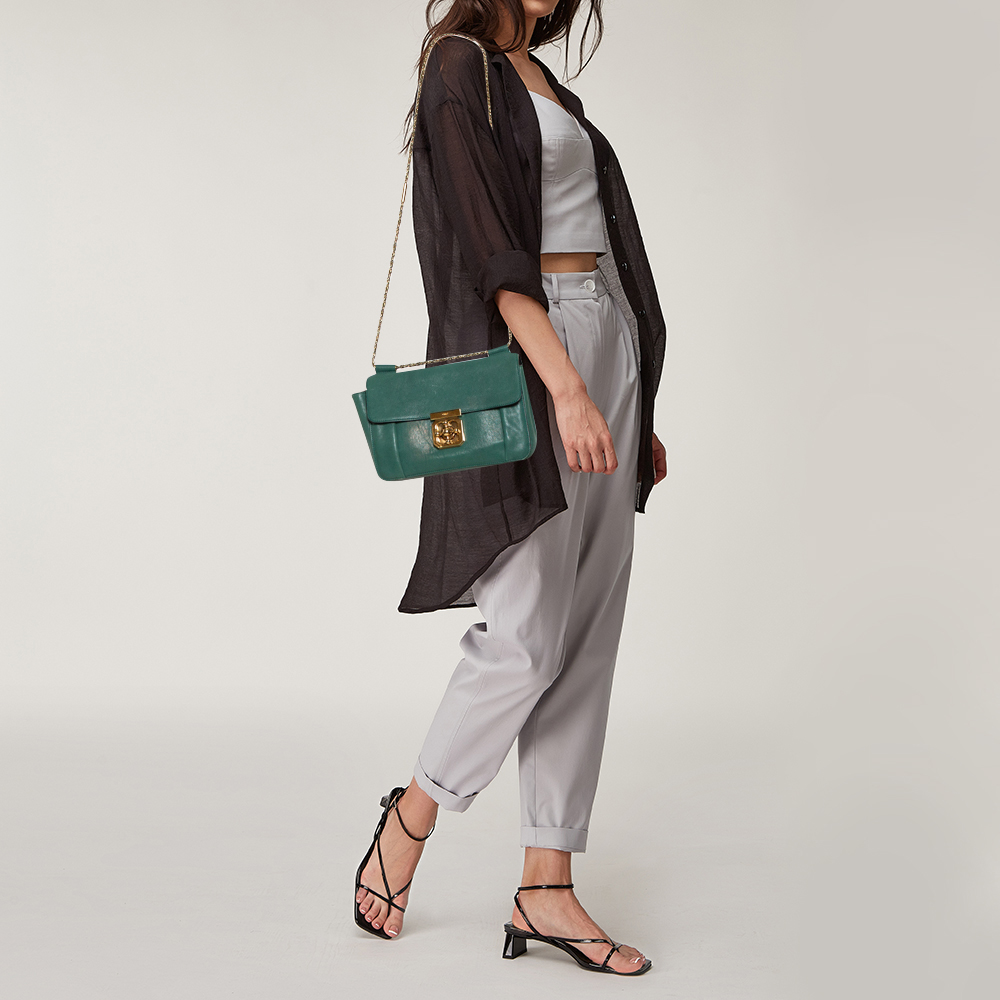 

Chloe Green Leather Medium Elsie Shoulder Bag