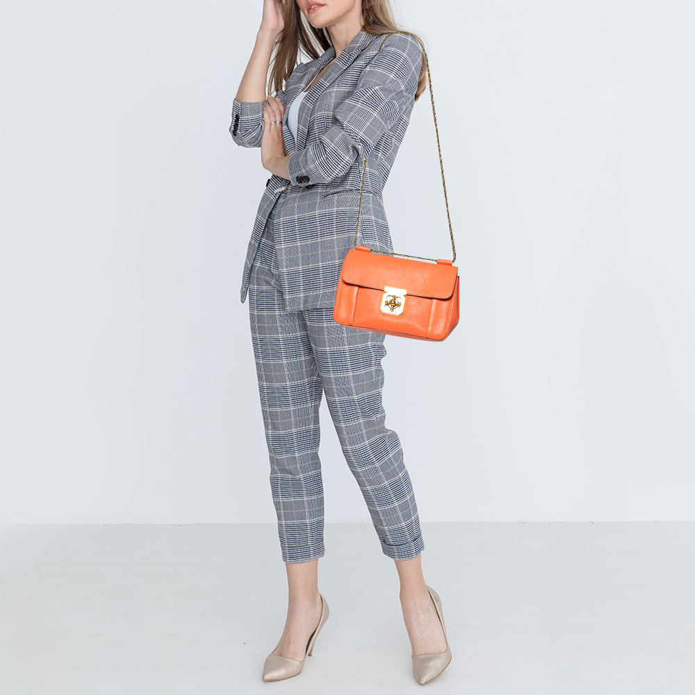 

Chloe Orange Leather Medium Elsie Shoulder Bag