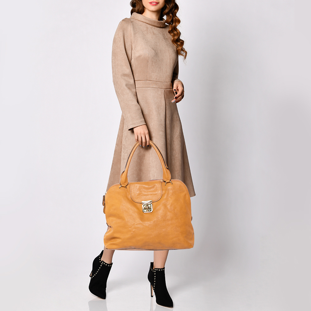 

Chloe Orange Leather Large Elsie Bowling Bag