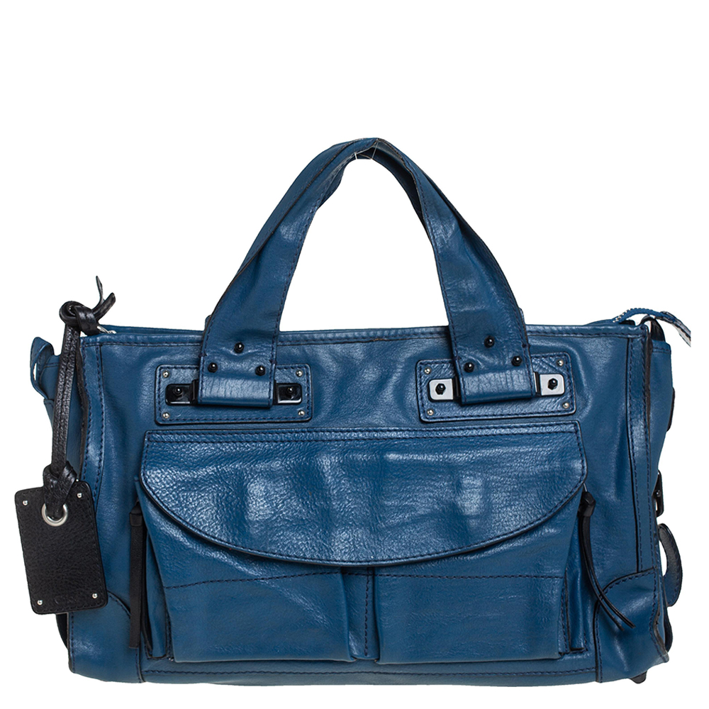 Pre-owned Chloé Blue Leather Tracy Satchel