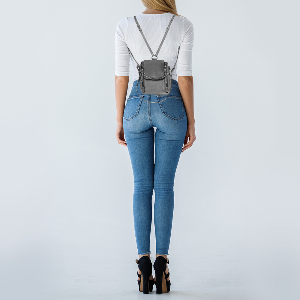 

Chloe Blue Leather and Suede Mini Faye Backpack