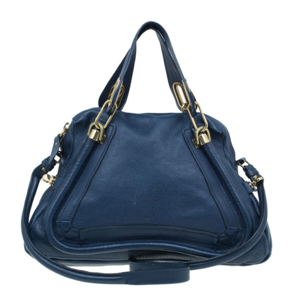 Pre Owned حقيبة يد كلوي ميديام باراتي جلد أزرق 