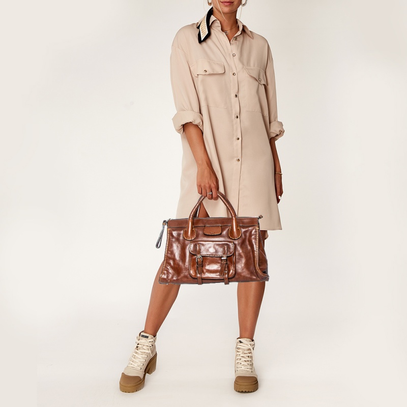 

Chloe Brown Leather Edith Tote