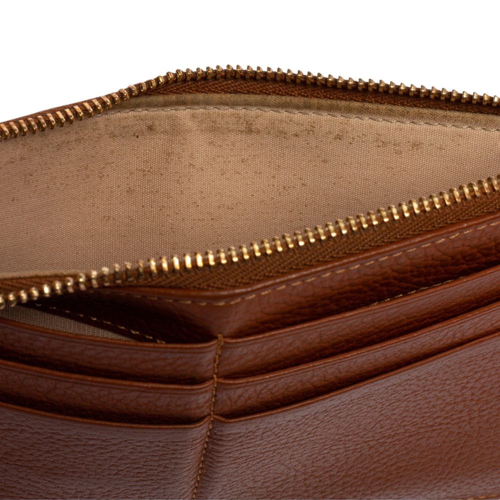 

Chloé Brown Leather Zip Card case Wallet