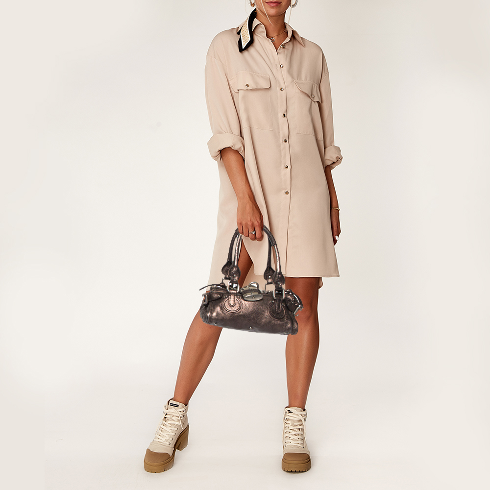 

Chloe Metallic Brown Leather Mini Paddington Bag