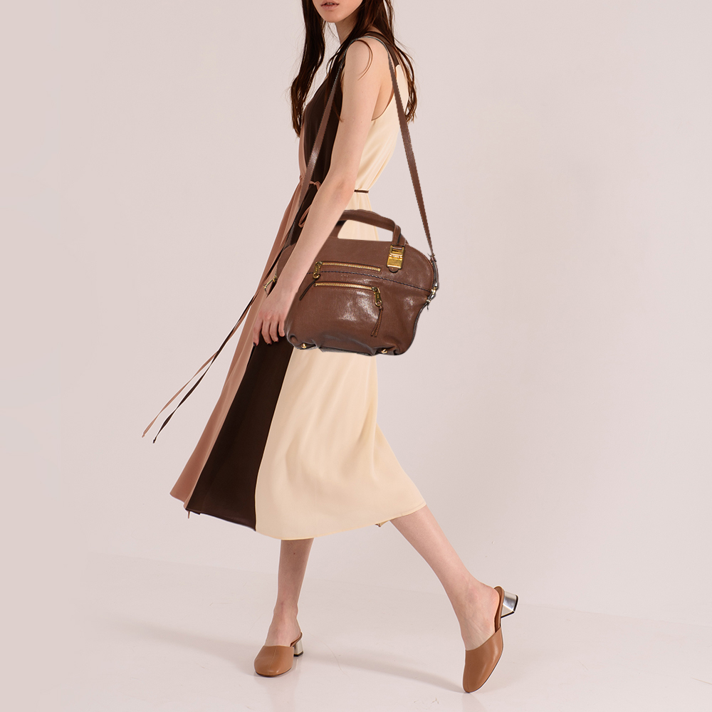 

Chloe Oak Brown Leather Medium Angie Satchel