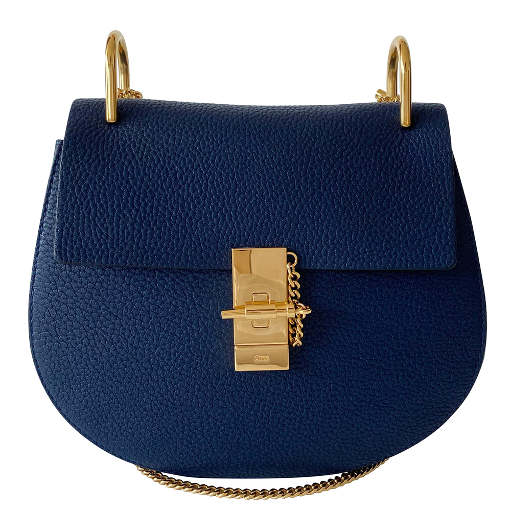 Pre-owned Chloé Blue Leather Drew Mini Crossbody Bag