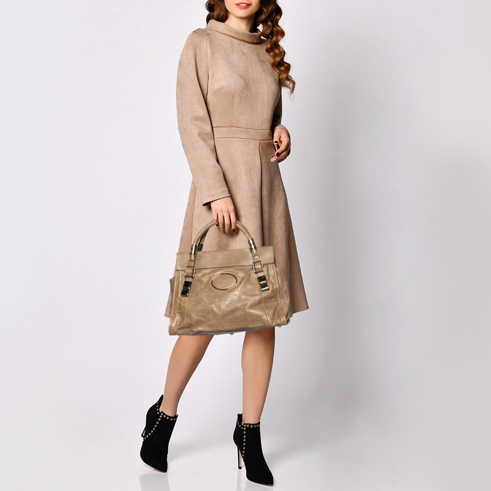 

Chloe Brown Leather Zip Satchel