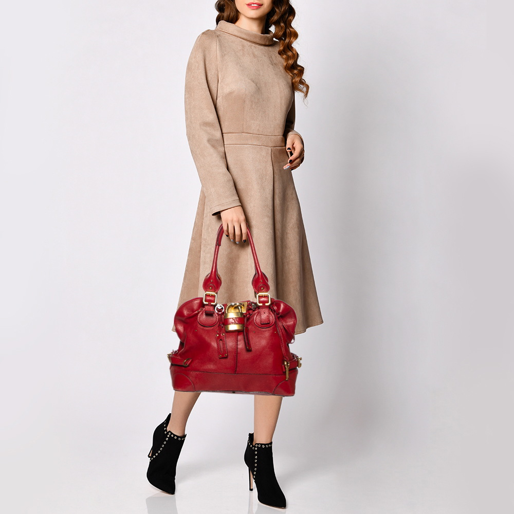 

Chloe Red Leather Paddington Satchel