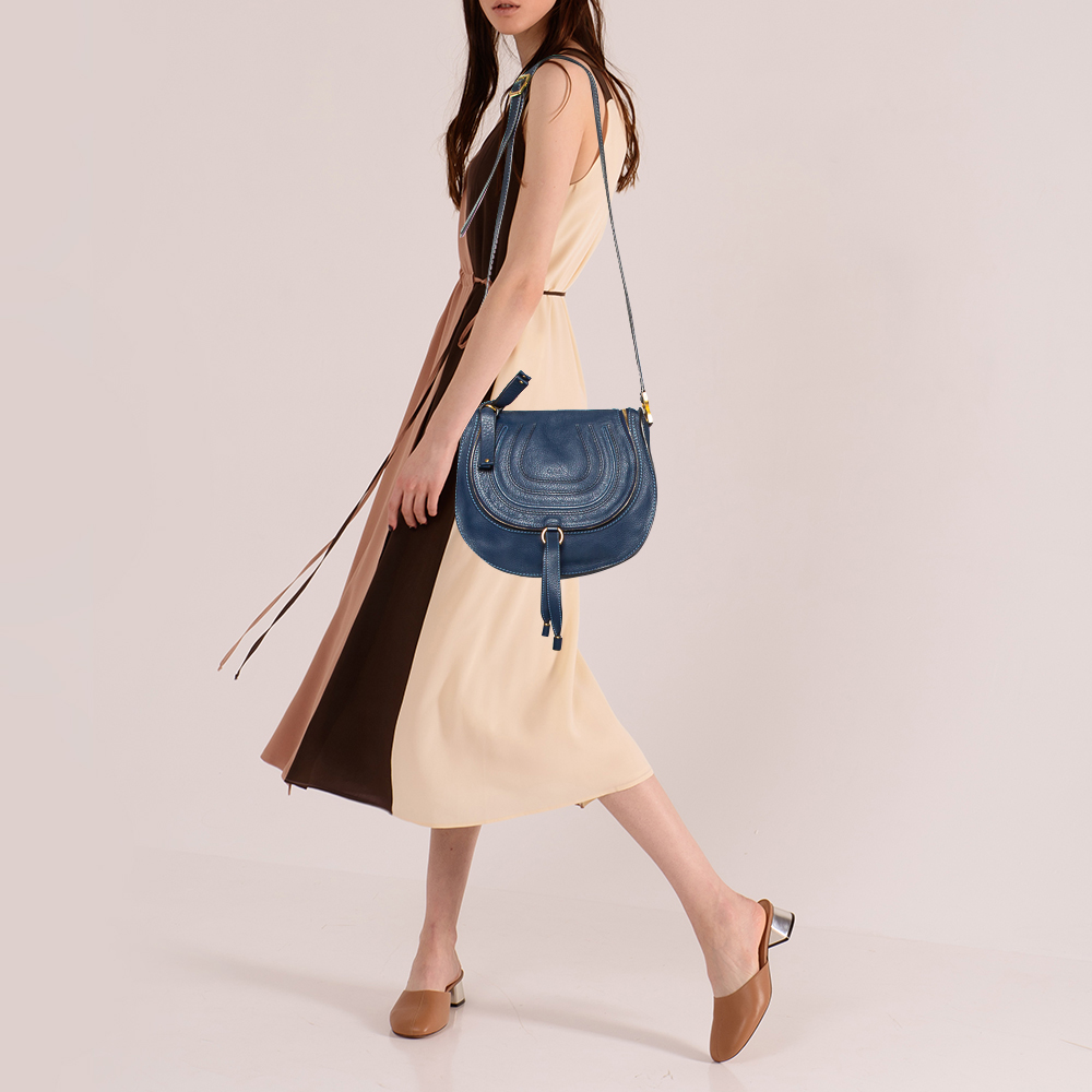 

Chloe Blue Leather Medium Marcie Crossbody Bag