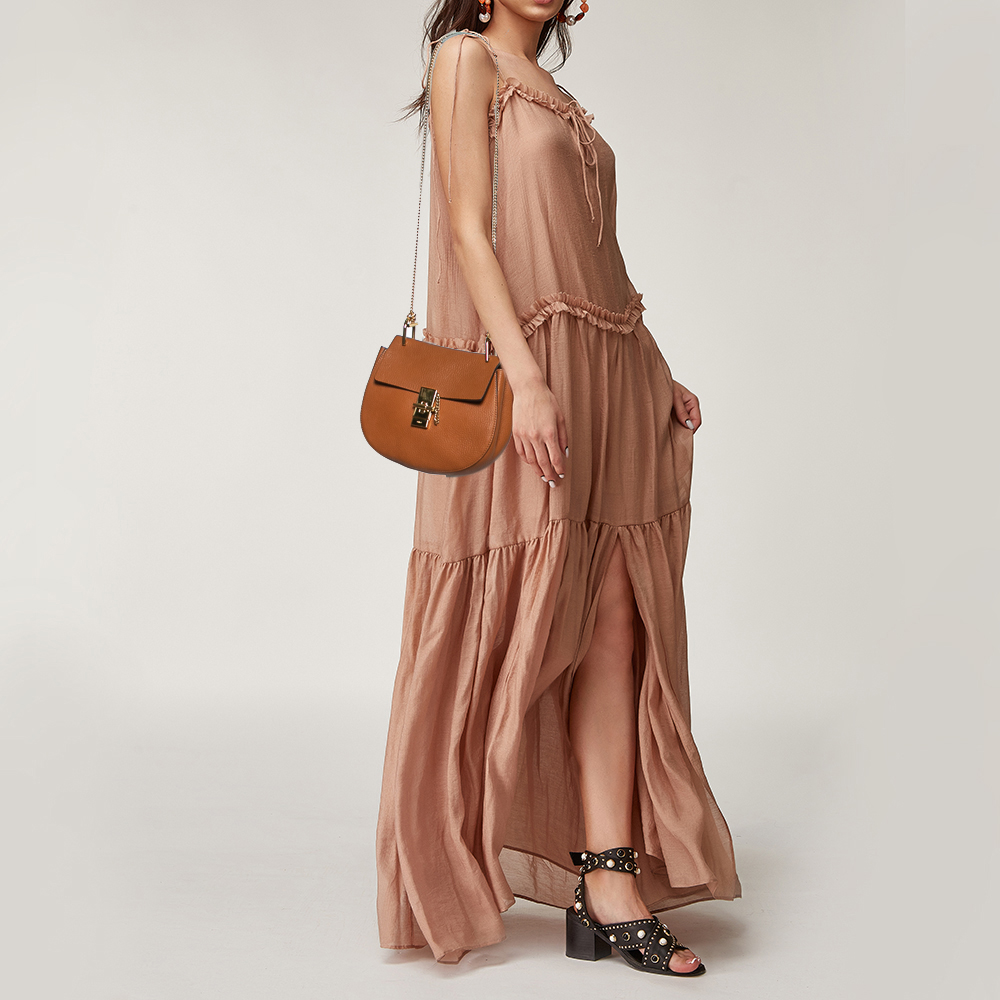 

Chloe Brown Leather Medium Drew Shoulder Bag