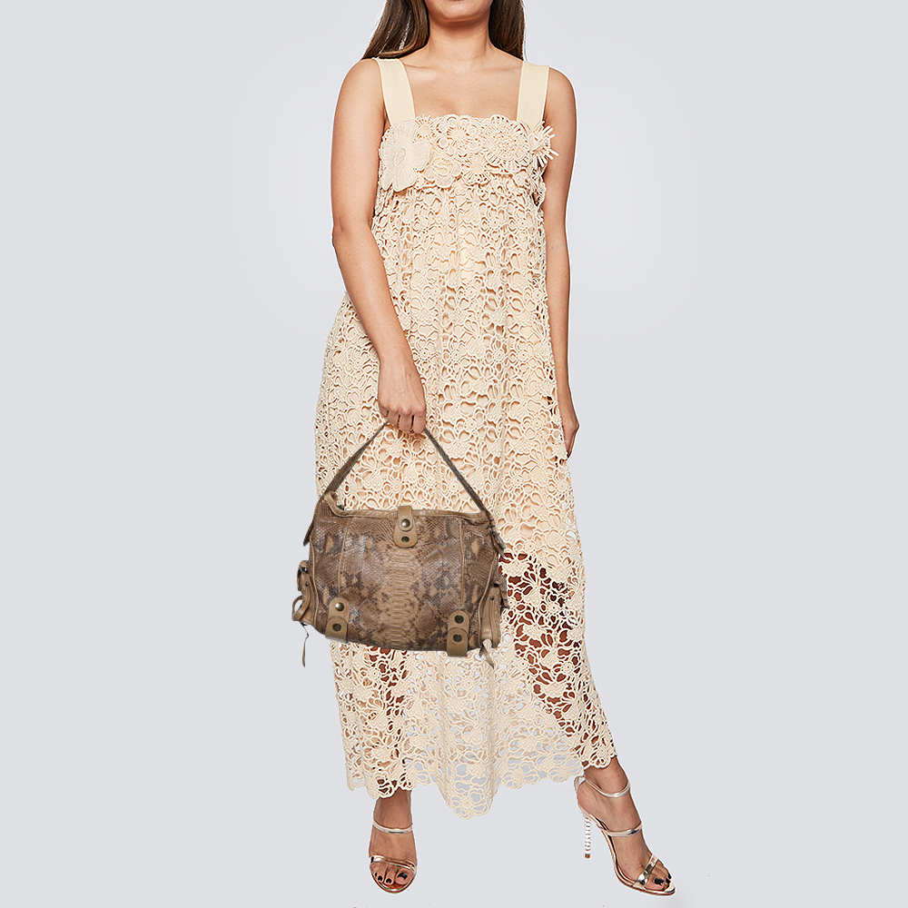 

Chloe Beige Python Silverado Tote