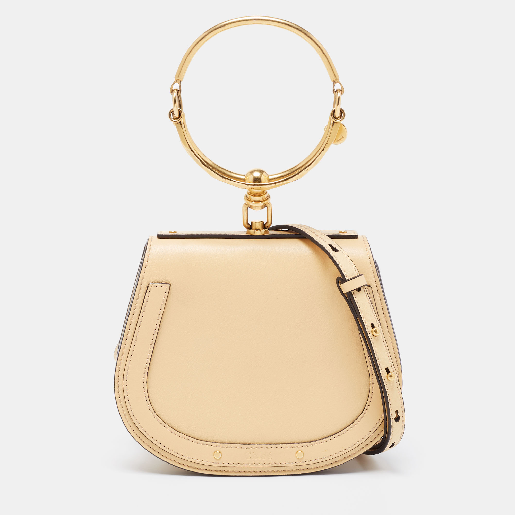 Chloé Yellow Leather and Suede Small Nile Bracelet Shoulder Bag