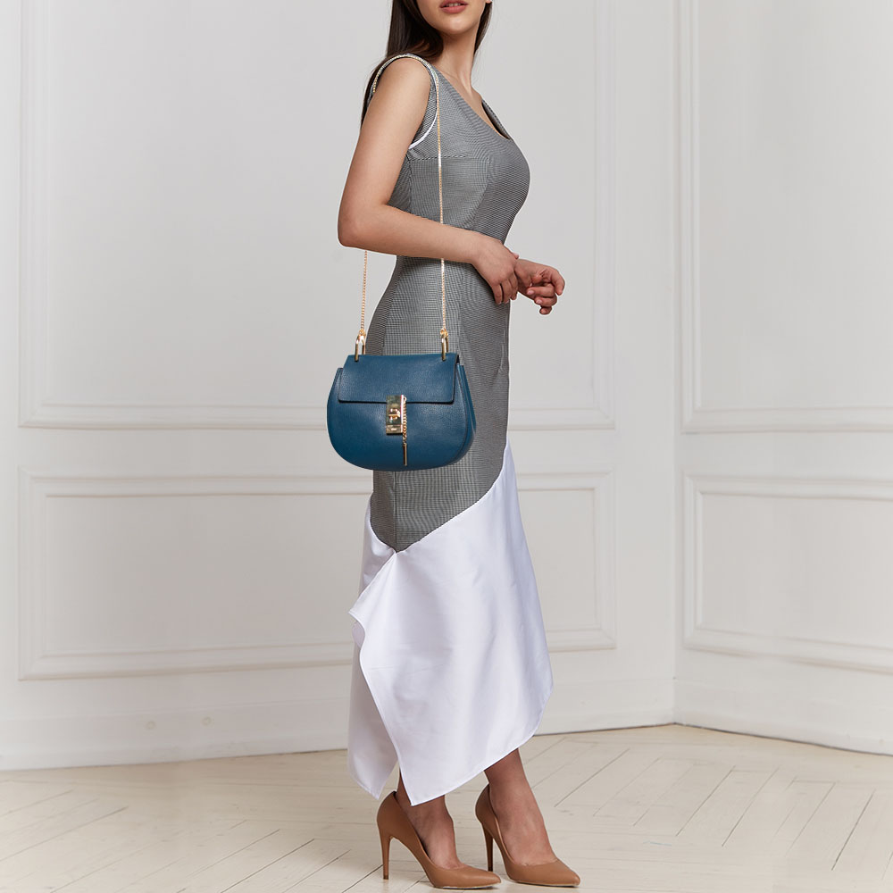 

Chloe Blue Leather Medium Drew Shoulder Bag