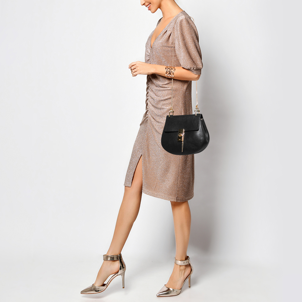

Chloe Black Leather Medium Drew Shoulder Bag