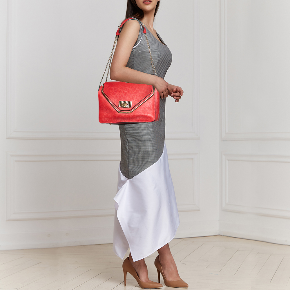 

Chloe Red Leather Medium Sally Flap Shoulder Bag