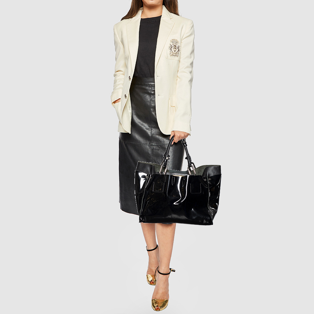 

Chloe Black Patent Leather Cyndi Tote