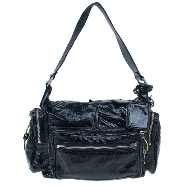 Pre Owned Chloe Black Patent Leather Ada Tote