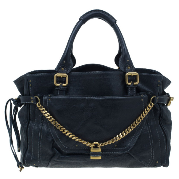 Pre Owned Chloe Black Large Leather Paddington Capsule Satchel