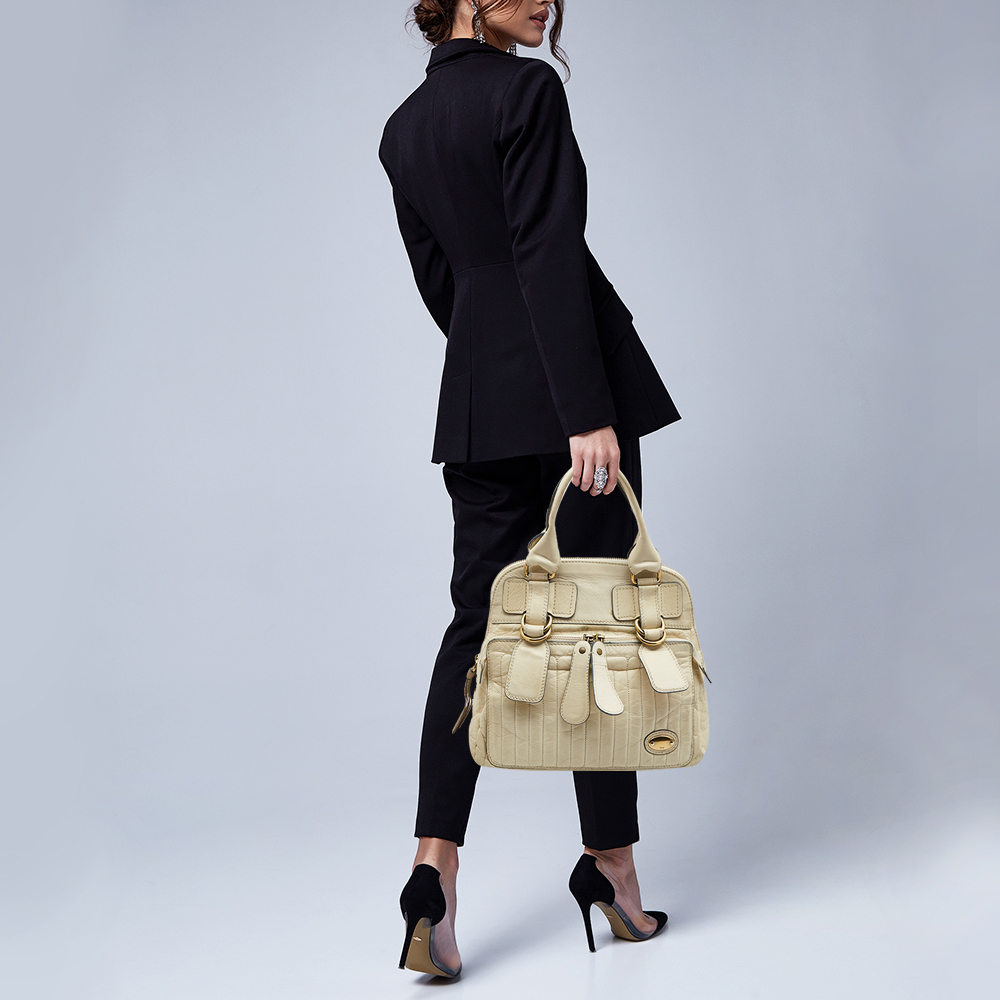 

Chloe Cream Leather Bay Satchel
