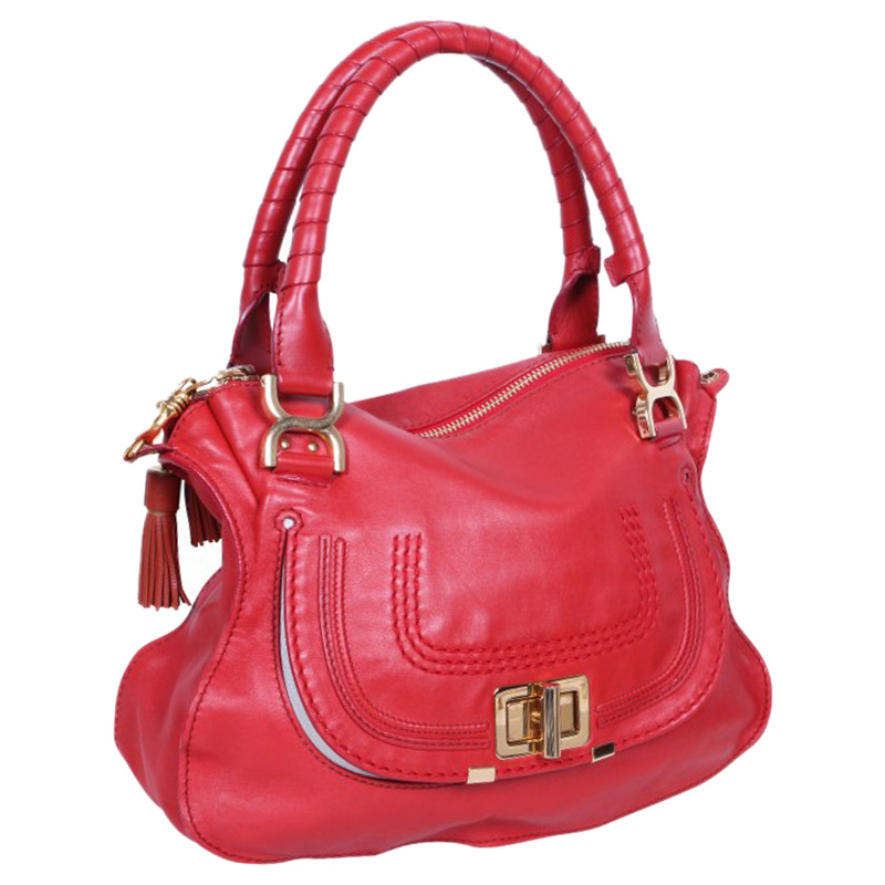 

Chloe Red Leather Marcie Shoulder Bag