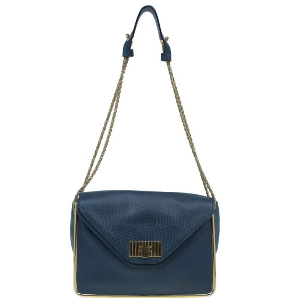 Pre Owned Chloe Blue Leather Sally Shoulder Bag