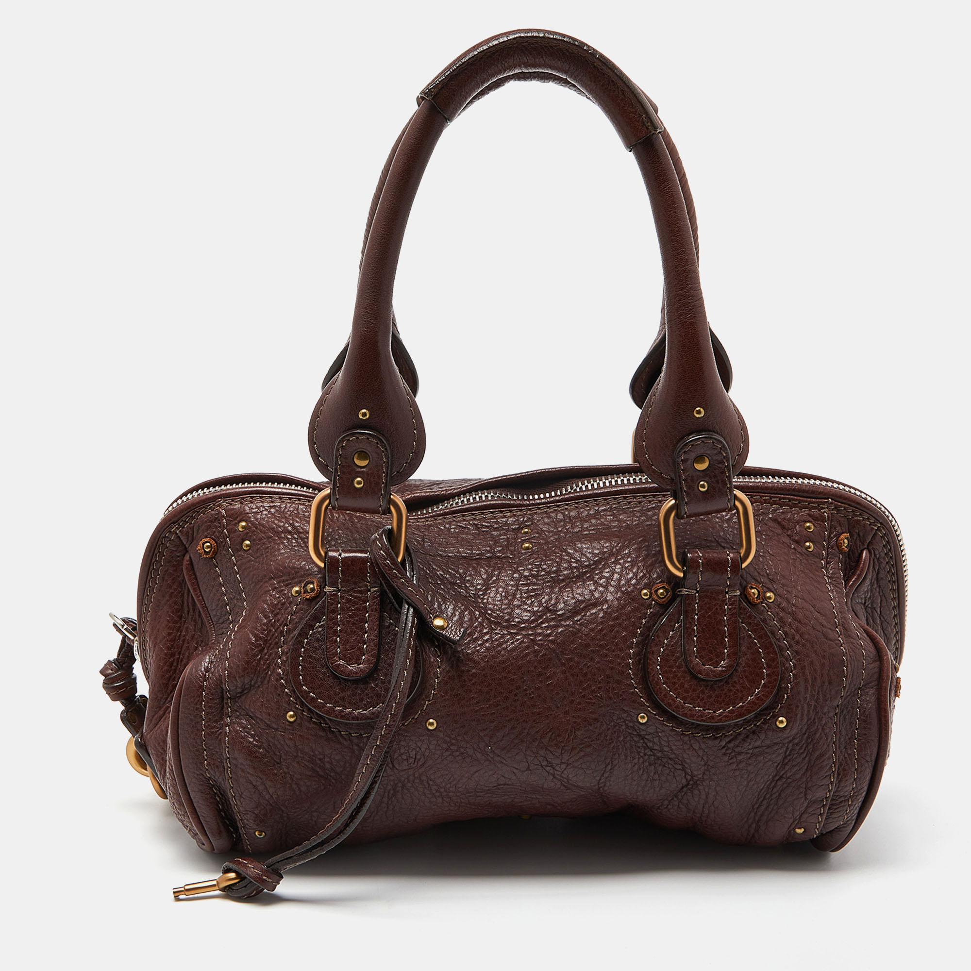 Pre-owned Chloé Burgundy Leather Paddington Bag