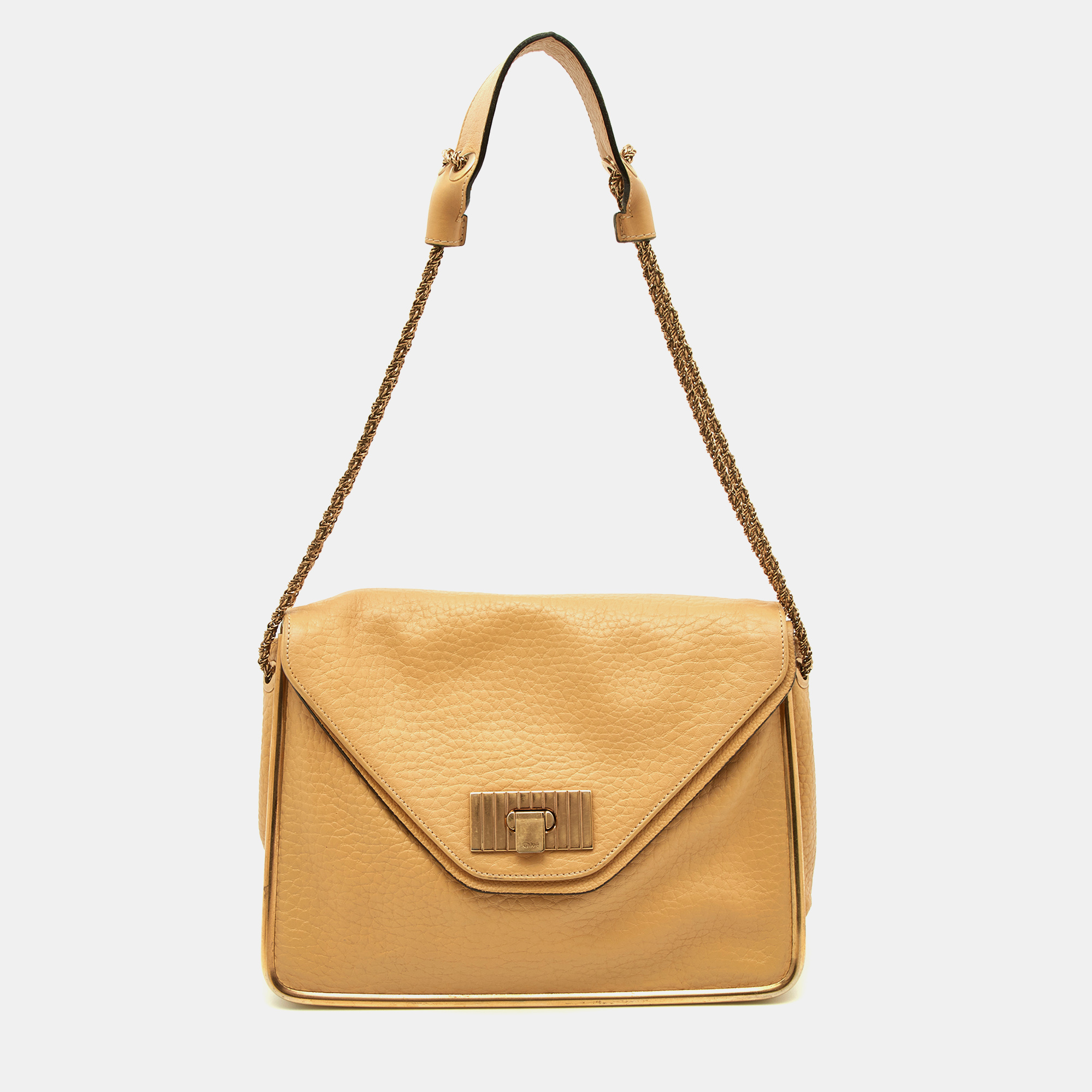 Pre-owned Chloé Beige Leather Medium Sally Shoulder Bag