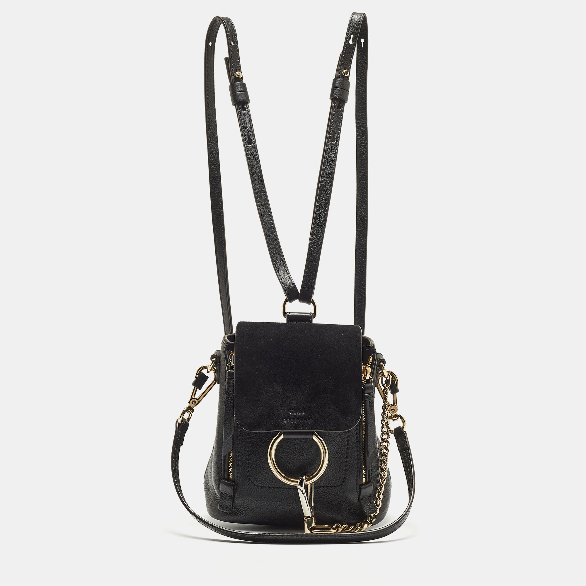 Chloe Faye Crossbody Bag Mini Black in Calfskin Leather - GB