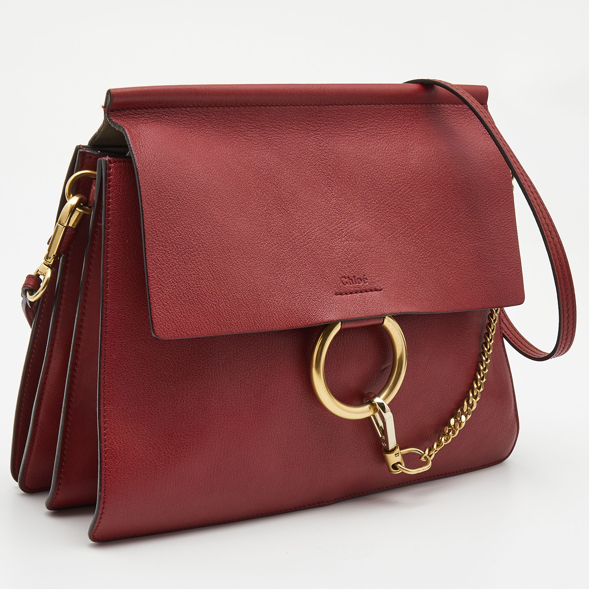 

Chloe Red Leather Medium Faye Shoulder Bag