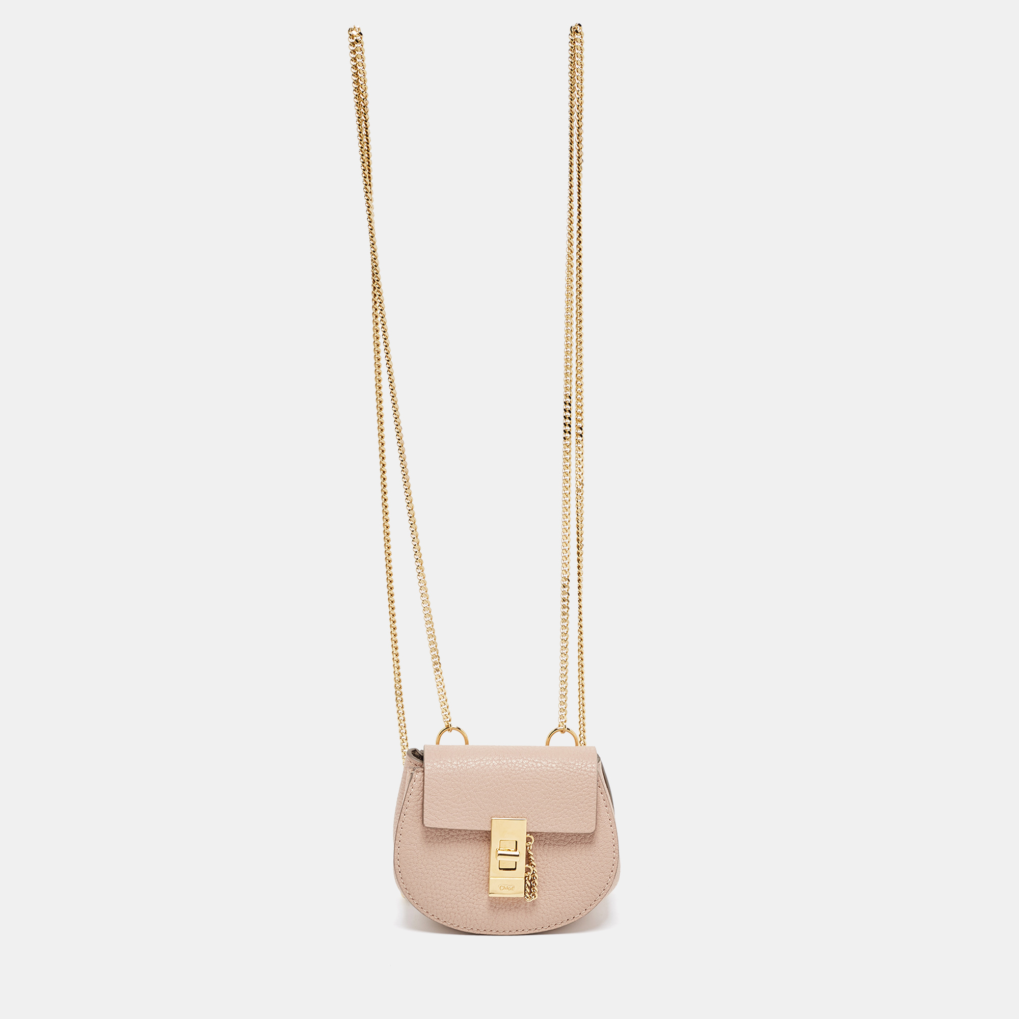Pre-owned Chloé Blush Pink Leather Mini Drew Backpack