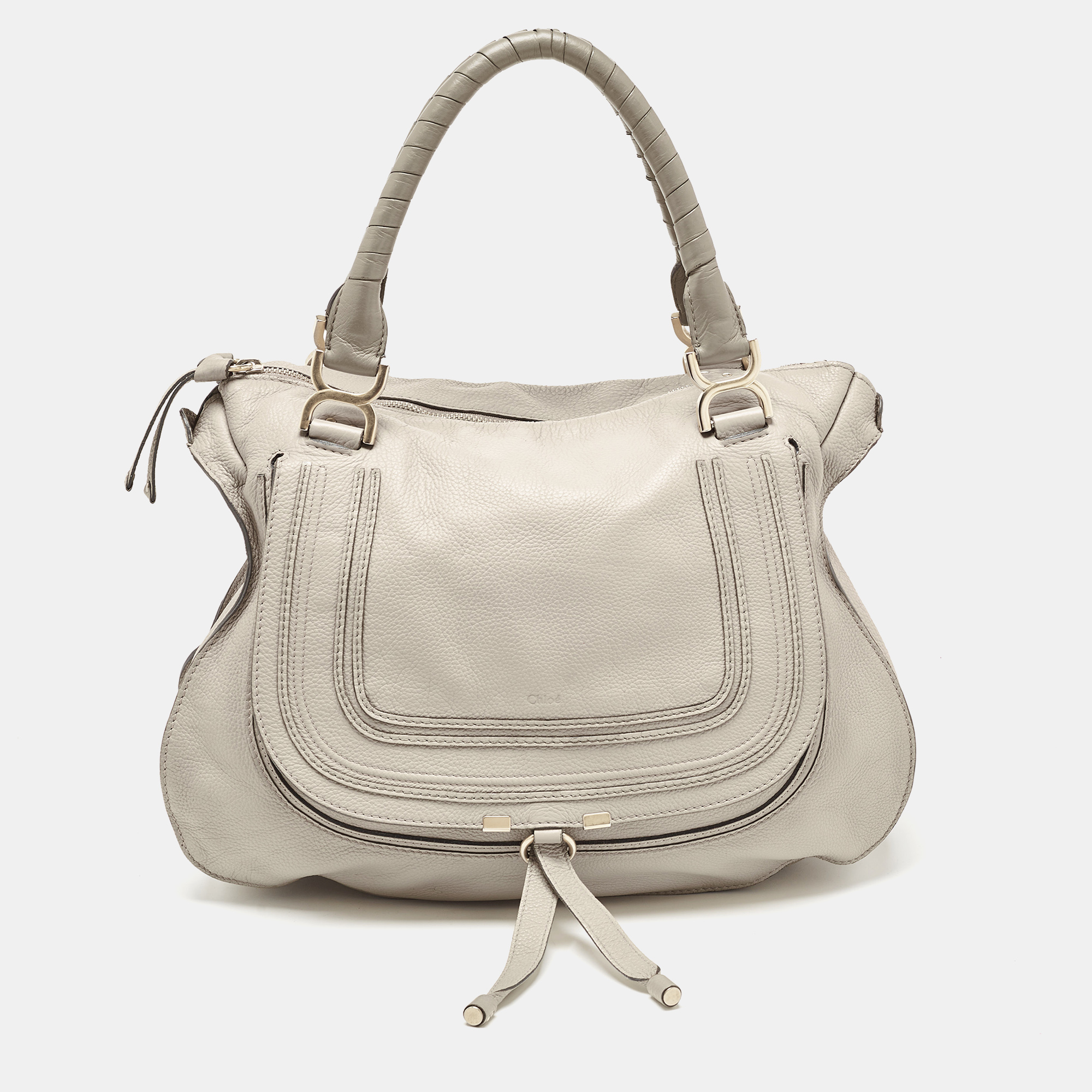 

Chloe Grey Leather Large Marcie Shoulder Bag