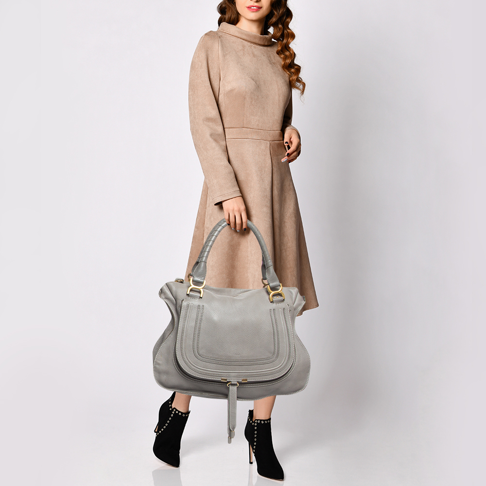 

Chloe Grey Leather  Marcie Shoulder Bag