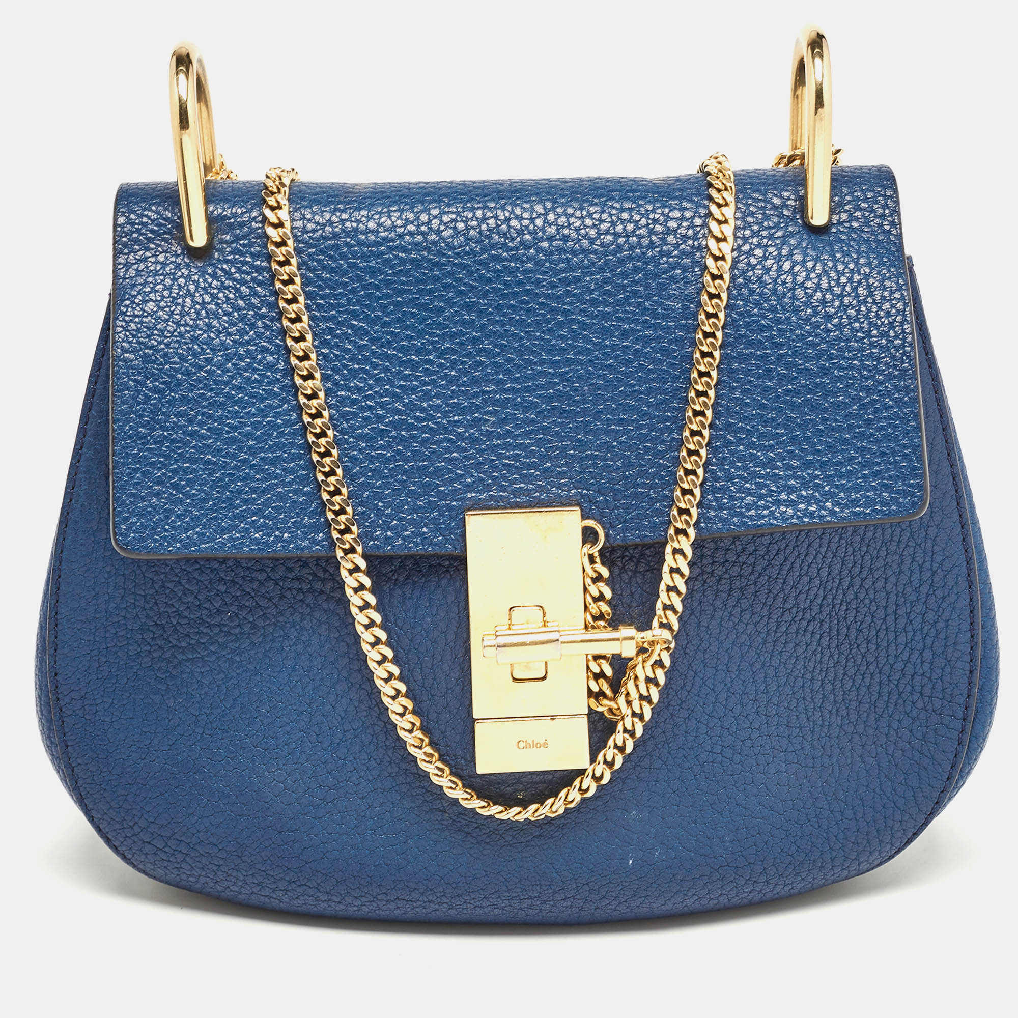 

Chloe Blue Leather  Drew Shoulder Bag