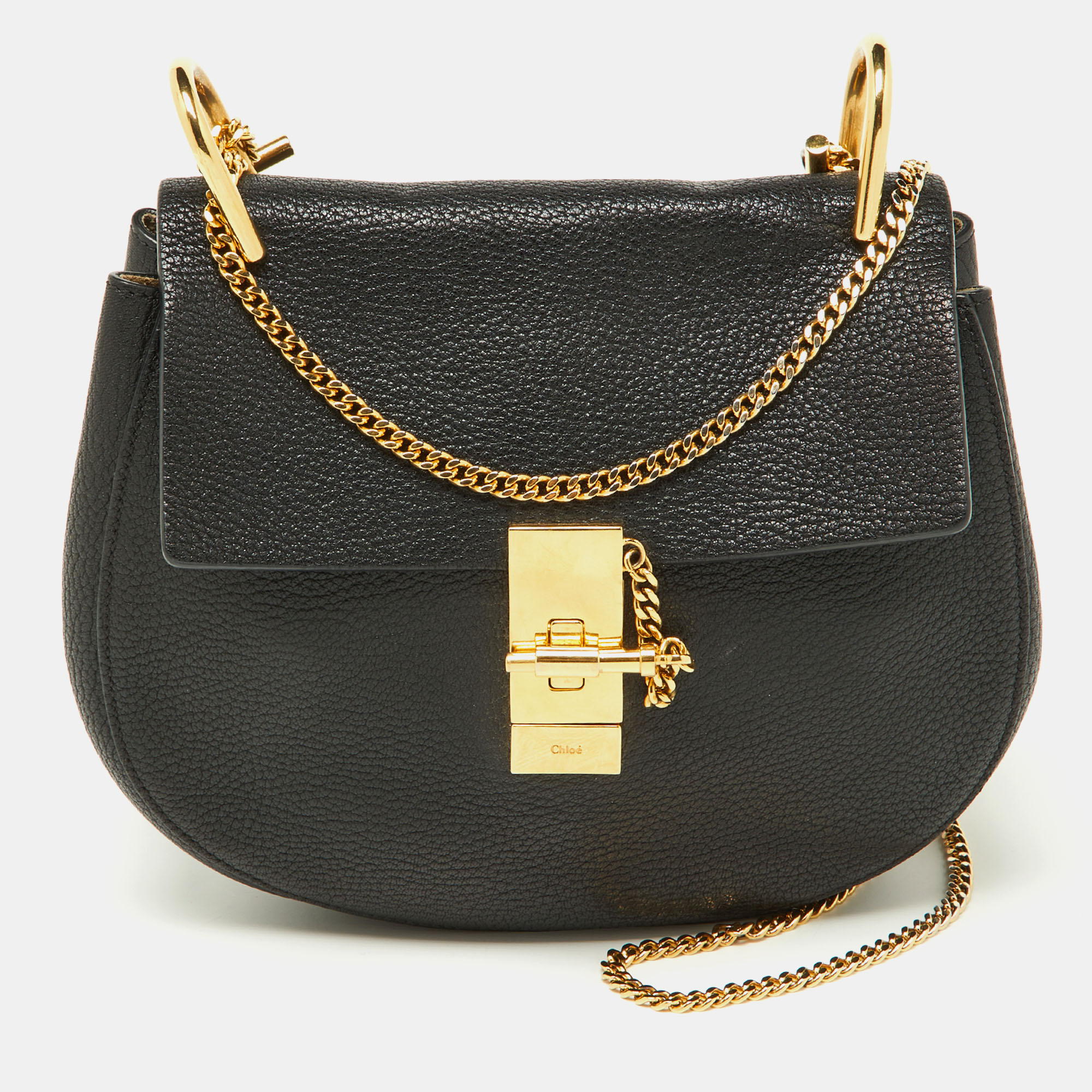Pre-owned Chloé Black Leather Medium Drew Shoulder Bag