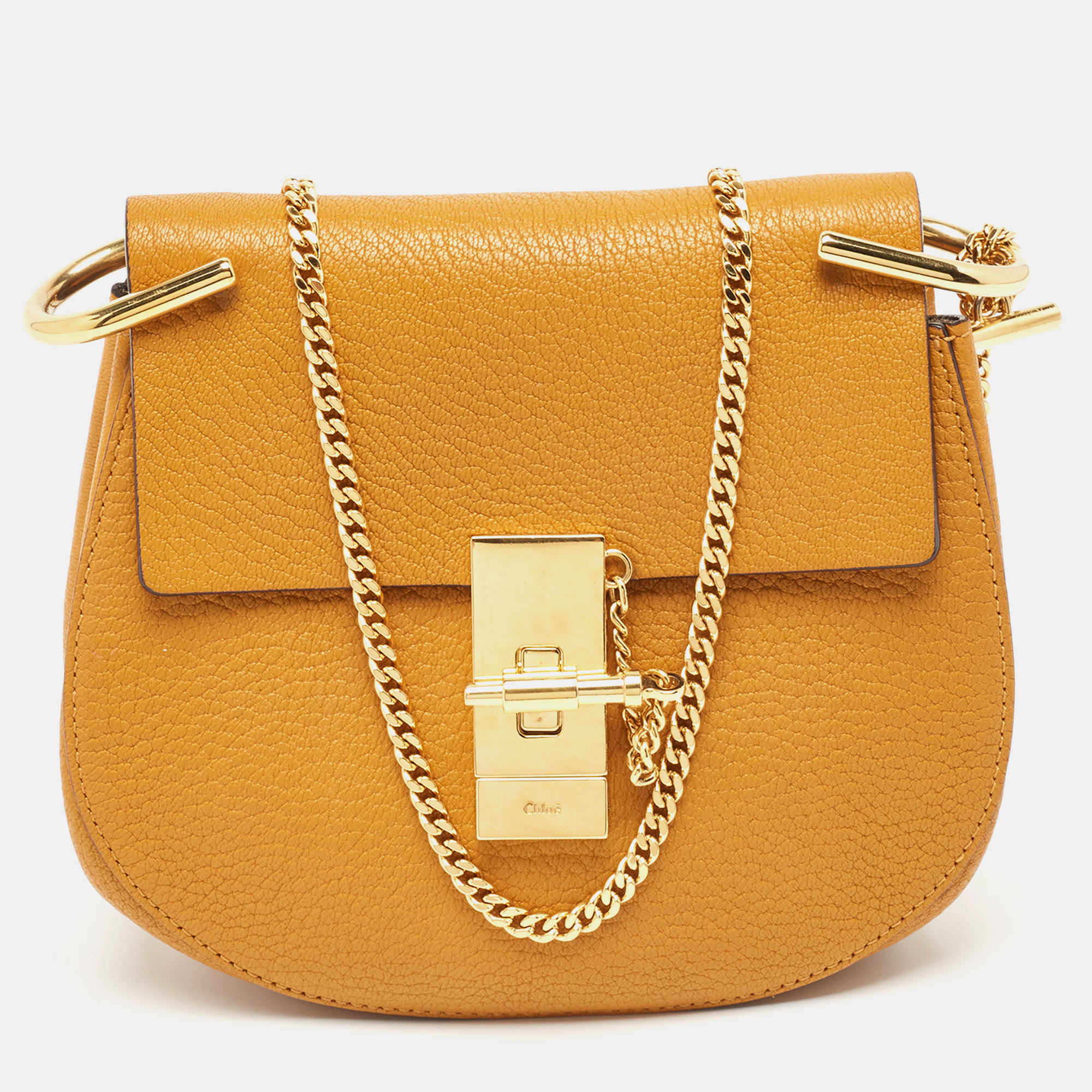 

Chloe Mustard Leather  Drew Shoulder Bag, Yellow