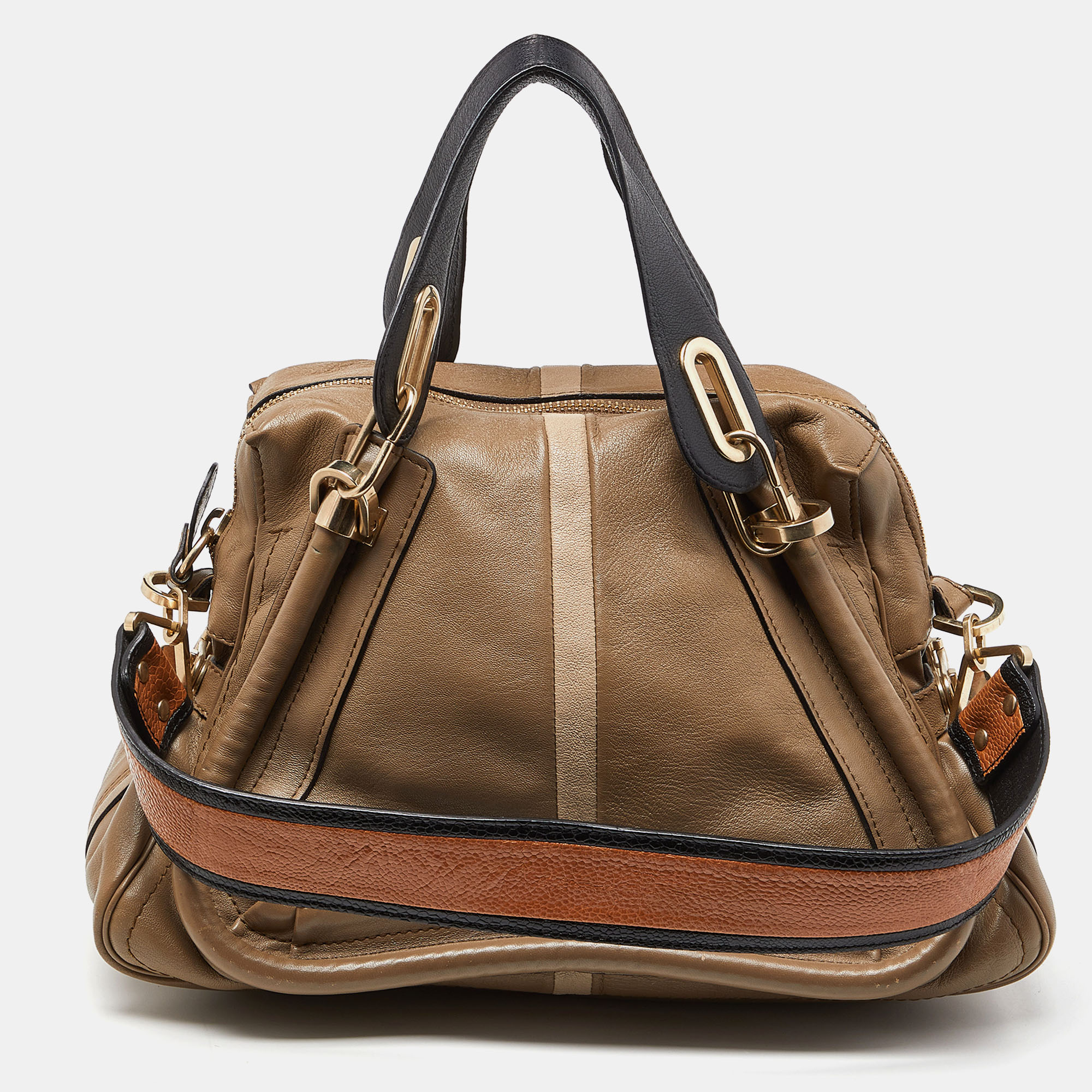 

Chloe Beige/Black Leather  Paraty Handbag