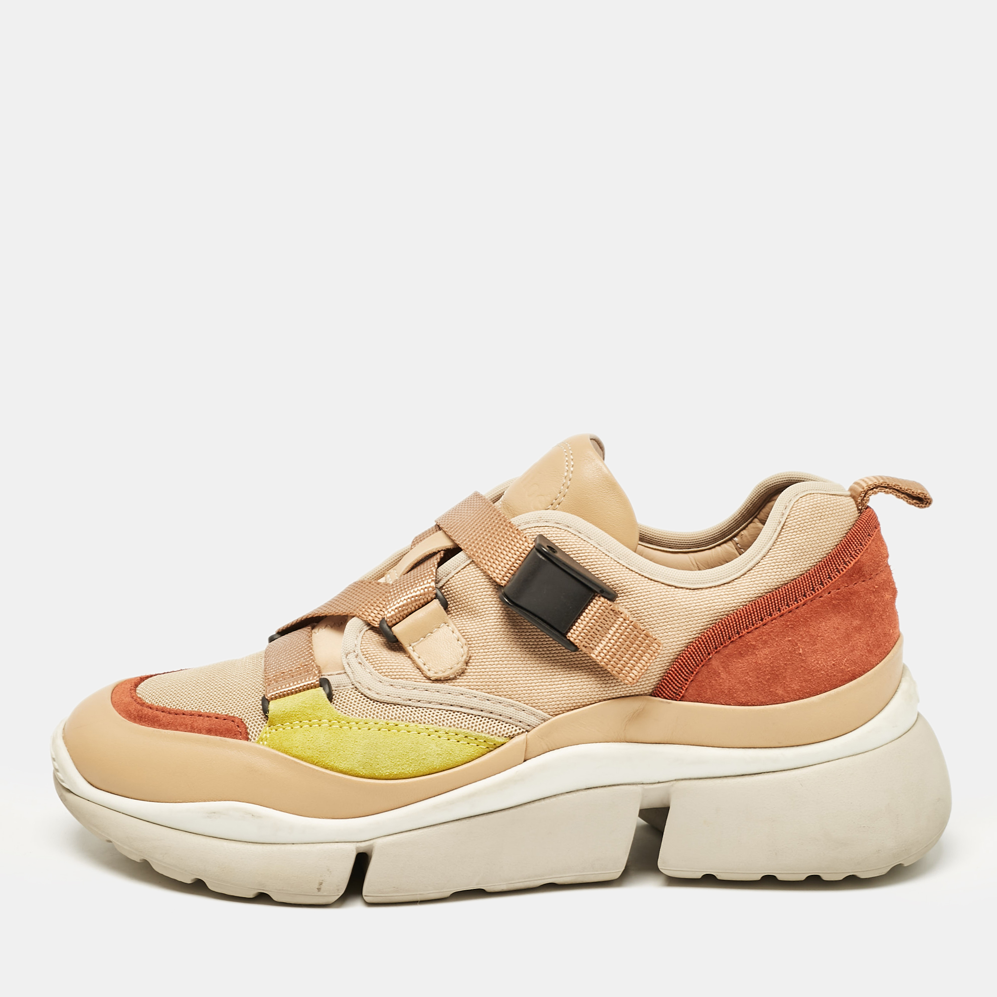 

Chloe Multicolor Mesh and Suede Sonnie Sneakers Size