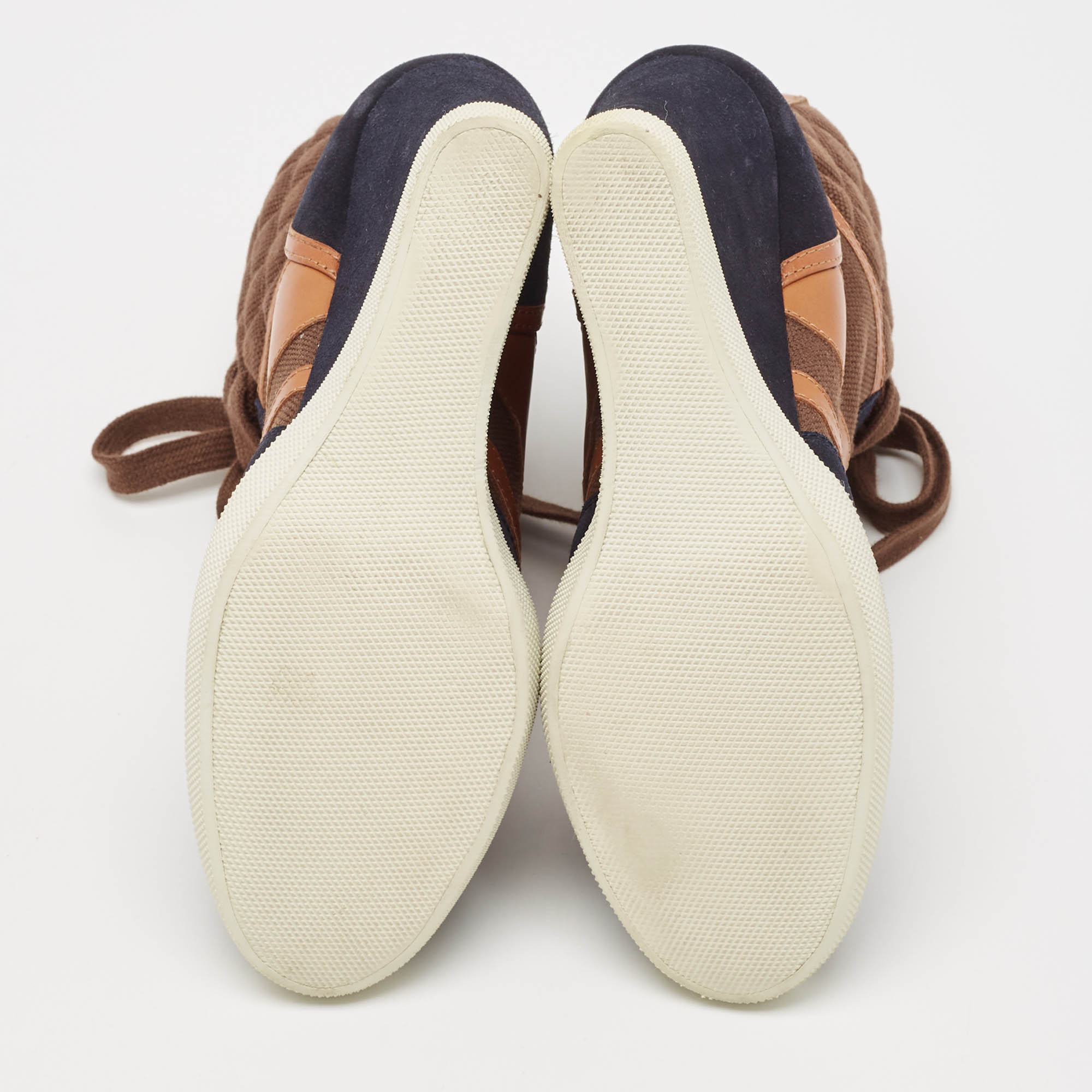 Chloe Tricolor Leather and Suede Wedge Sneaker Boots Size 39.5 