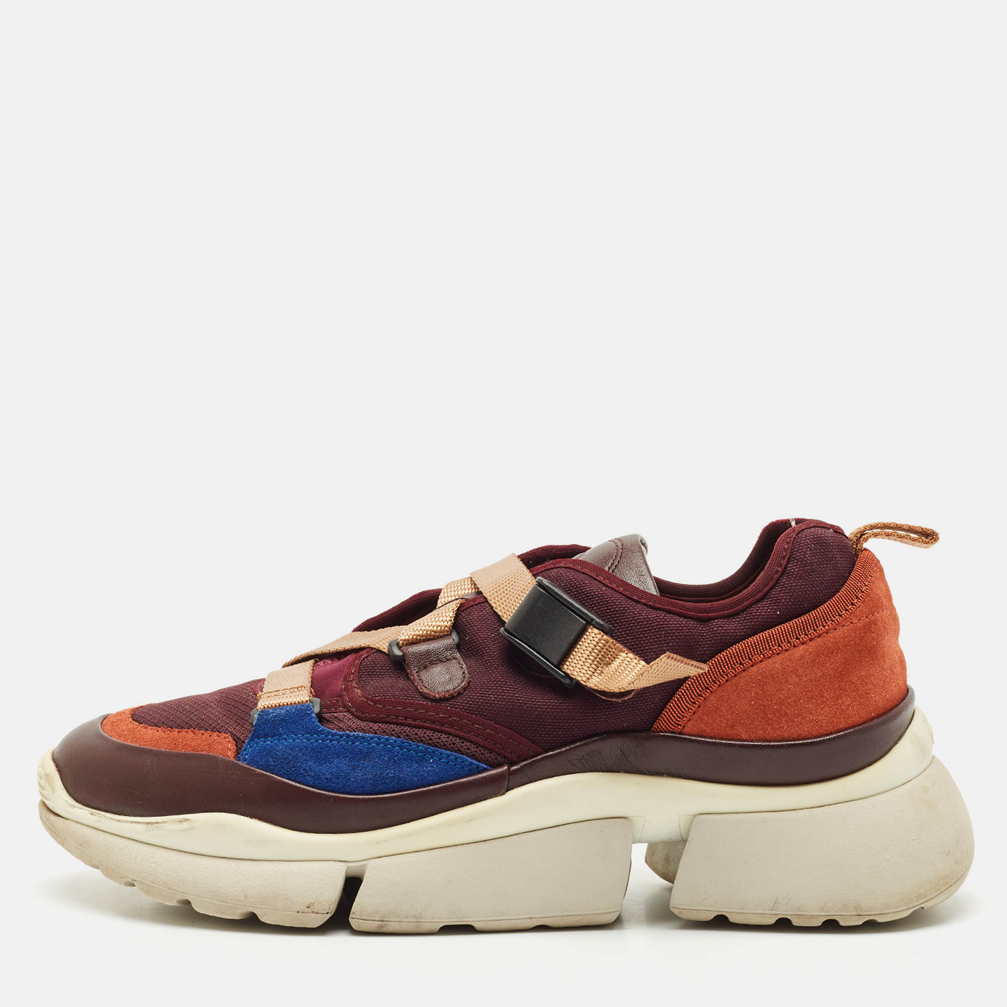 

Chloé Multicolor Suede and Mesh Sonnie Sneakers Size