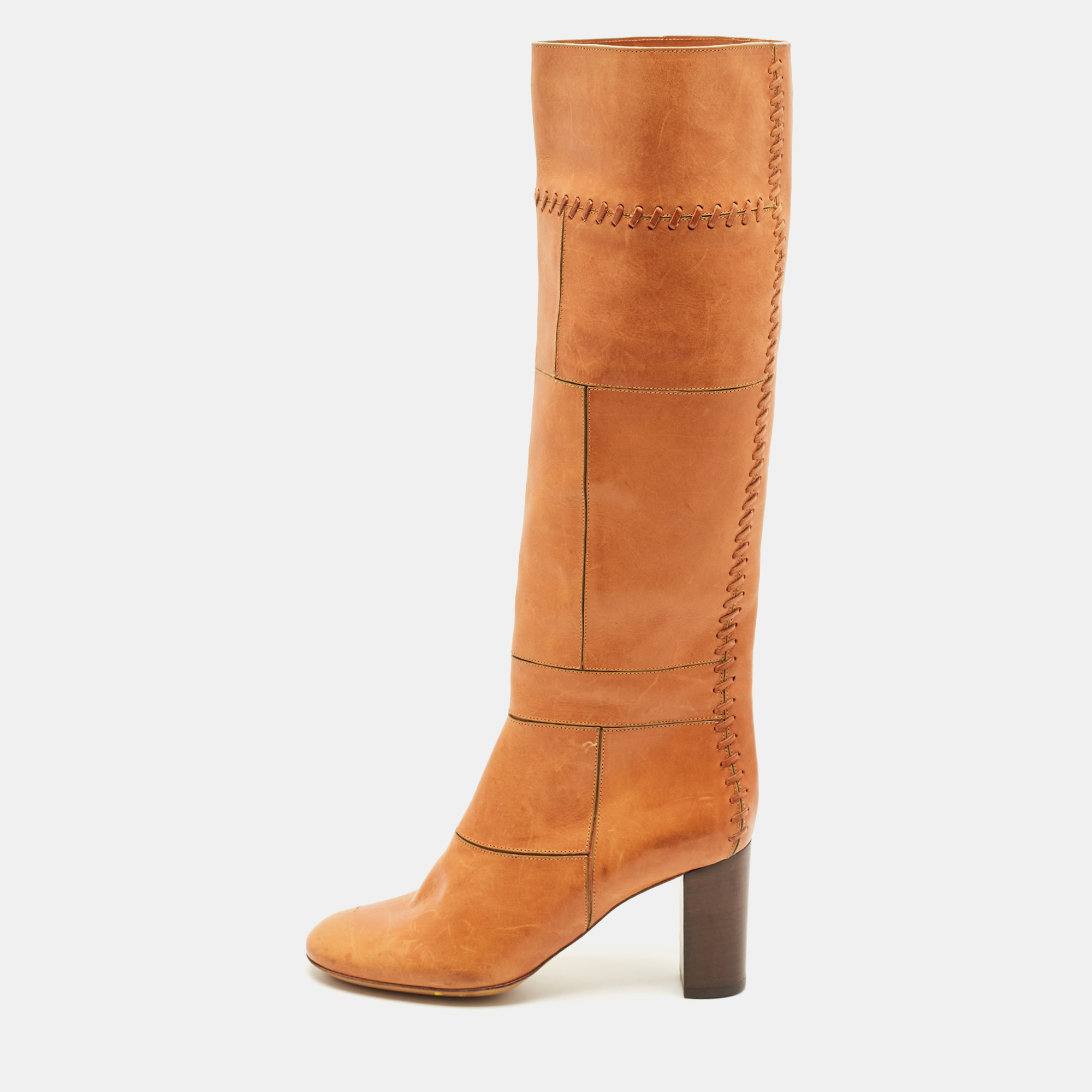 

Chloe Brown Leather Knee Length Boots Size