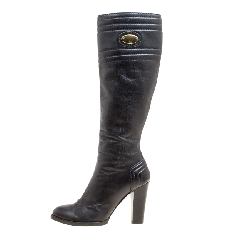 

Chloe Black Leather Knee High Boots Size