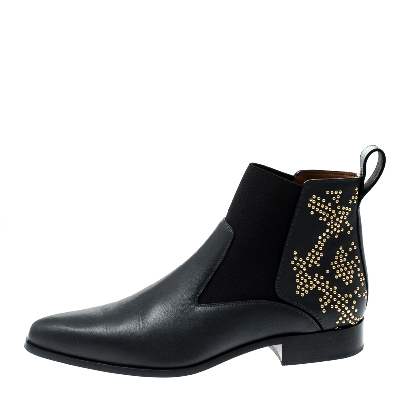 

Chloe Black Leather Studded Ankle Boots Size